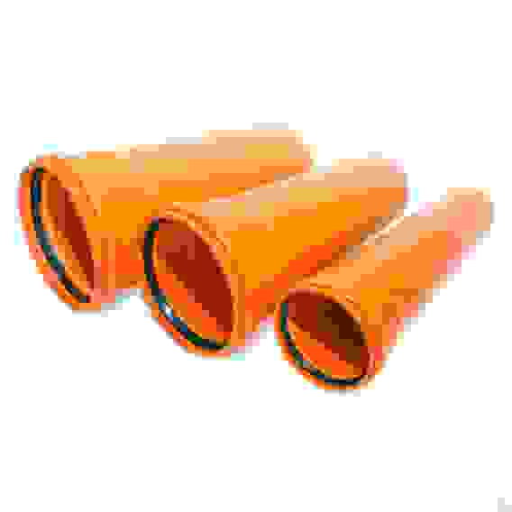 Труба ф110 с раструбом L=1 м рыжая нар.канализ.толщ.ст.3.4 (10) VALFEX