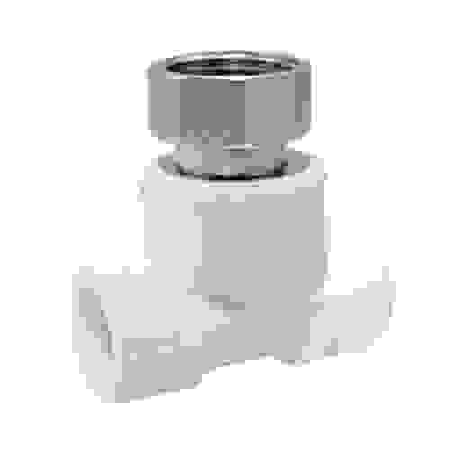Тройник с накидной гайкой 20х3/4" (180/20) (Valfex) БЕЛЫЙ