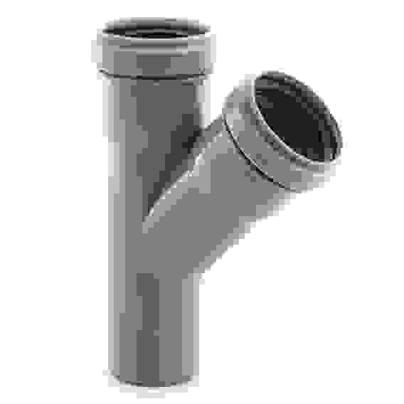 Тройник канализационный ПП 125/125/45° серый RTP